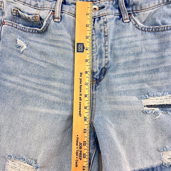 Frayed High Rise Ankle Straight Jeans Patchwork Size 31 - Picture 9 of 9